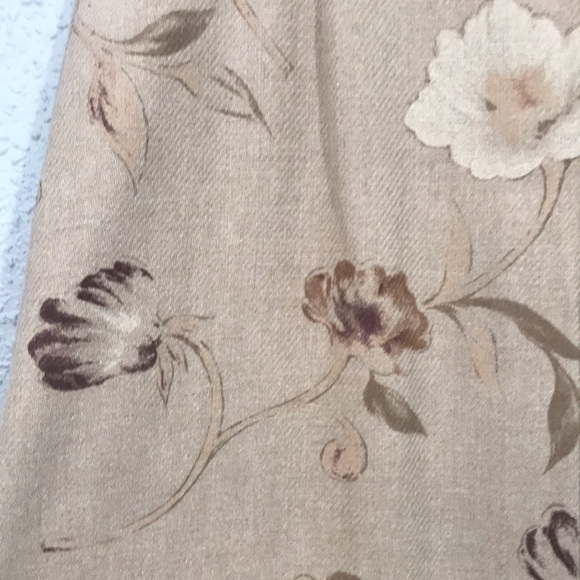 Orvis Wool Blend VTG Khaki Floral Maxi Skirt w/ Pockets Both Sides size 8 - Picture 2 of 13